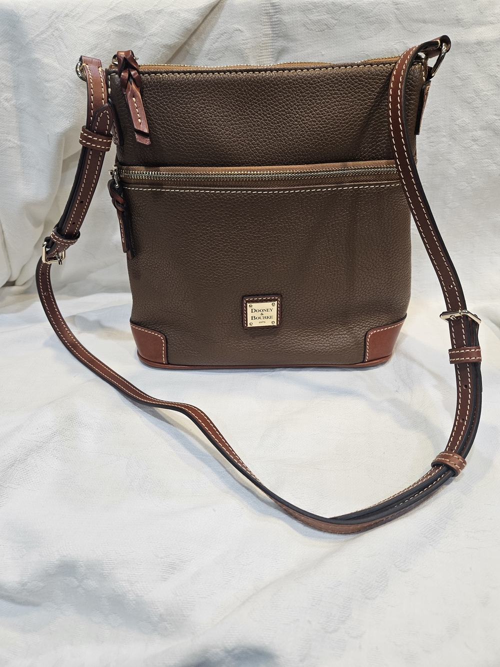 Dooney & Bourke Brown Pebble Leather Crossbody Bag